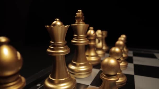 A chess game in close-up - sliding shot — Stock Video