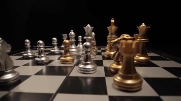 閉鎖中のチェス盤-スライドショット — ストック動画