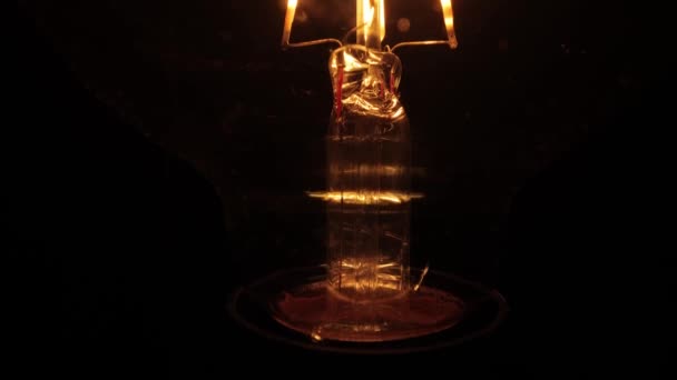 Макро-вид на винтажную лампочку — стоковое видео