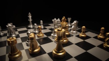 Satranç tahtası üzerinde makro görünüm