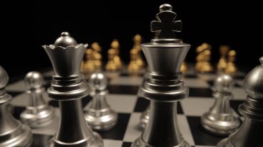 Satranç tahtası üzerinde makro görünüm