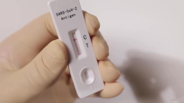 Sars Cov2 - Antigen Rapid Test megjelenítése negatív eredménnyel - No Civid-19 — Stock videók