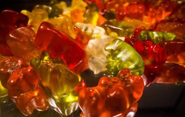 Renkli Jelibon Ayıcıklar ya da jöle bebekler yakın planda