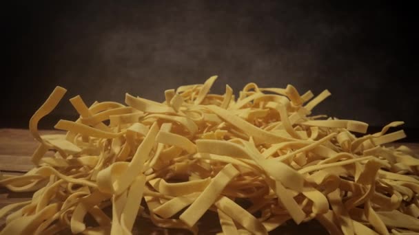 Close up view on fresh pasta - ready to cook — Stock Video