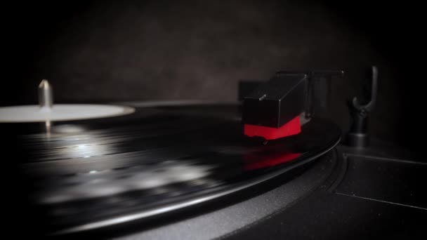 The needle of a turntable record player in close-up — Stock Video