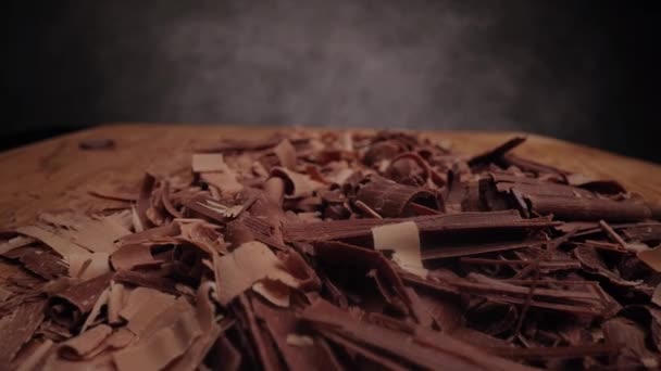 Çikolatalı gevrek üzerine Macro shot. — Stok video