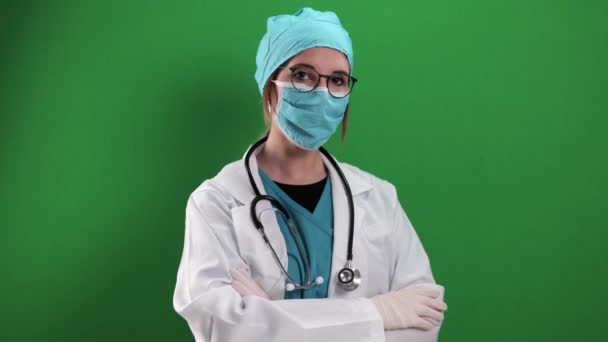 Portret kobiety-lekarza — Wideo stockowe