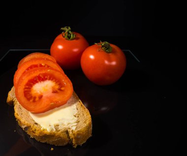 Yakın çekim makroda taze domatesler.