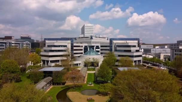 BNP Paribas Bank Luxemburg from above - LUXEMBURG CITY, LUXEMBURG - APRIL 30, 2021 — стокове відео