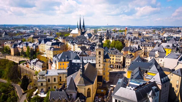 Vista incrível sobre a cidade de Luxemburgo de cima — Fotografia de Stock