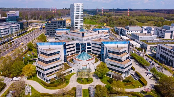 BNP Paribas Bank Luxemburg from above - LUXEMBURG CITY, LUXEMBURG - APRIL 30, 2021 — стокове фото