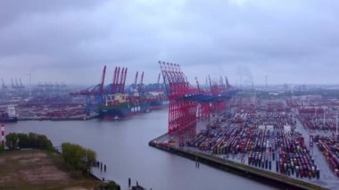 Hamburg Limanı 'ndaki konteyner terminali.