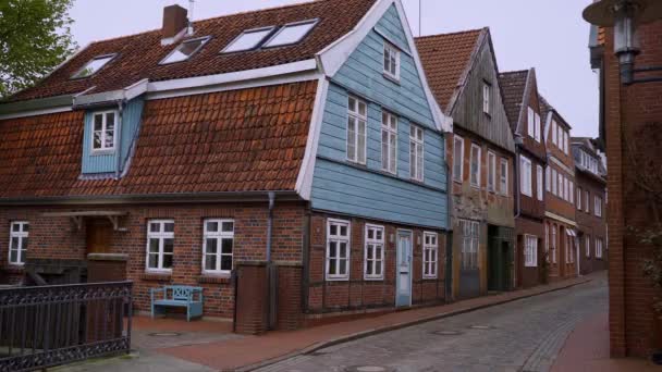Krásné Staré Domy Historické Čtvrti Stade Německu Cestovní Fotografie — Stock video
