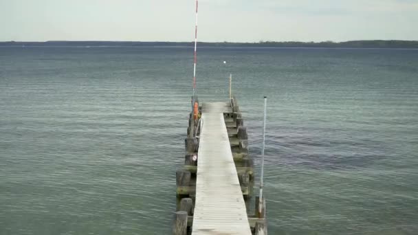 Muelle Mar Báltico Travemunde Alemania Fotografía Viajes — Vídeos de Stock