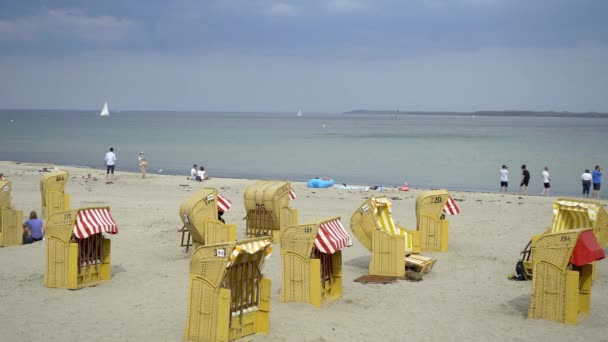 Foto Van Vakantie Travemunde Strand Aan Oostzee — Stockvideo