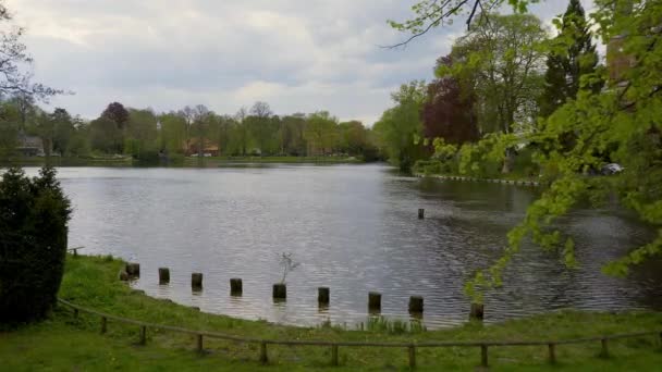 Lagoa Muehlenteich Cidade Lubeck Alemanha Viagens — Vídeo de Stock