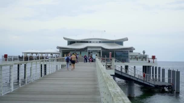 Seebrücke Timmendorfer Strand Der Ostsee Lubeck Deutschland Mai 2021 — Stockvideo