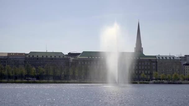 Die Schöne Innenstadt Von Hamburg Mit Alster Reisefotos — Stockvideo