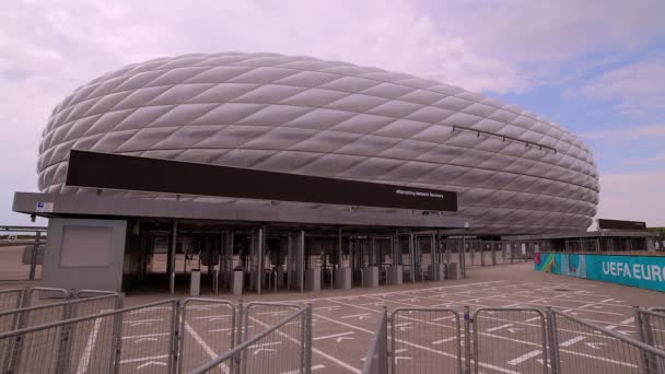 Słynny Stadion Allianz Arena Monachium Strona Główna Słynnego Klubu Piłkarskiego — Wideo stockowe