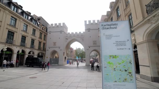 Karls Gate Histroic District Munich Πολη Του Δημου Γερμανιασ Ιουνιου — Αρχείο Βίντεο