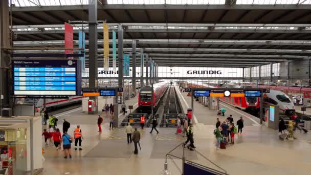 Stazione Centrale Monaco Baviera Nel Centro Della Città Città Del — Video Stock