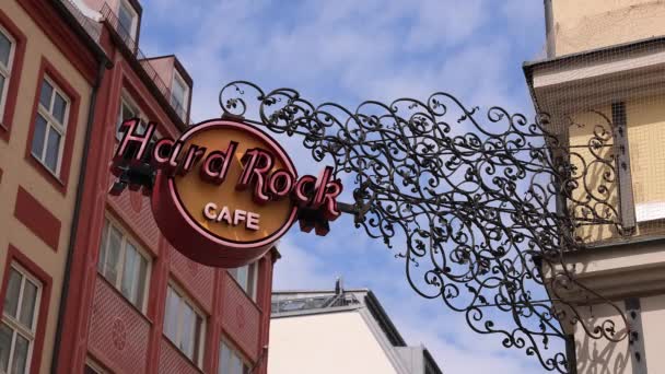 Hard Rock Cafe Munichin Historische Wijk Stad Munich Duitsland Juni — Stockvideo