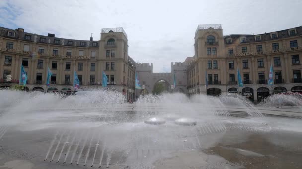 Piazza Karls Chiamata Anche Stachus Nella Città Monaco Città Del — Video Stock