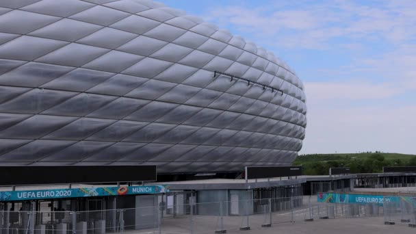 Münih Teki Ünlü Allianz Arena Stadyumu Ünlü Futbol Kulübü Bayern — Stok video