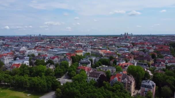 Ciudad Munich Alemania Desde Arriba Vista Aérea Típica Fotografía Drones — Vídeo de stock
