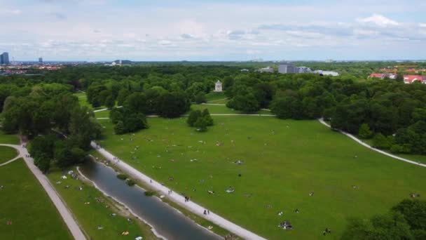 Flight Czech Garden City Munich Air View Drone Photography — Stock video