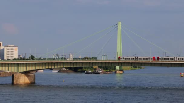 Hermoso Río Rin Ciudad Colonia Cologne Alemania Junio 2021 — Vídeos de Stock