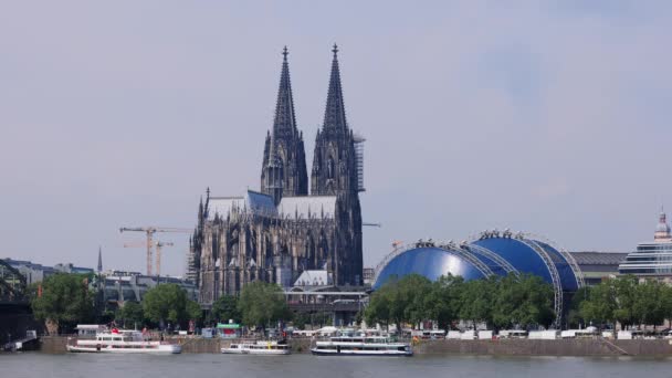 Skyline Ville Cologne Par Une Journée Ensoleillée Cologne Allemagne Juin — Video
