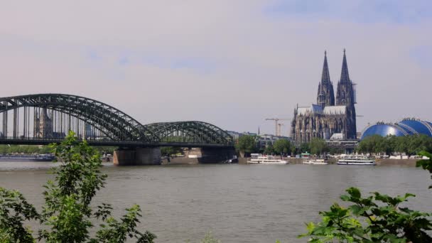 Skyline City Cologne Sunny Day Cologne Germany Iune 2021 — стоковое видео