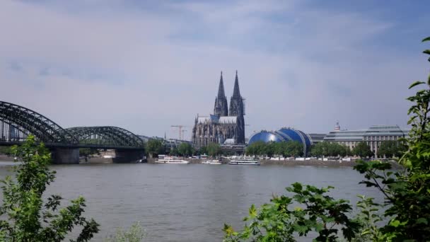 Skyline Ciudad Colonia Día Soleado Cologne Alemania Junio 2021 — Vídeos de Stock