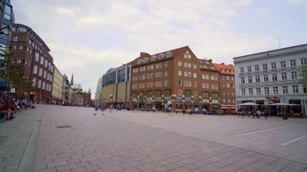 Ринкова Площа Центрі Любека Німеччина — стокове відео