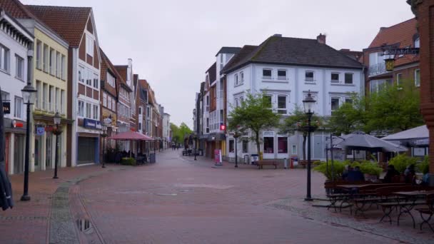 Historiska Staden Buxtehude Norra Tyskland Vacker Stadskärna Fotografi — Stockvideo