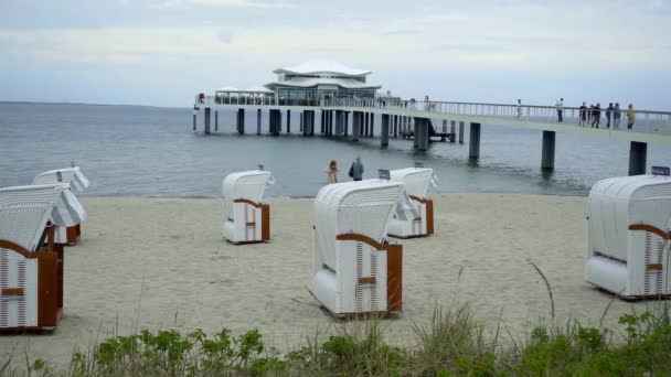 Cestas Praia Mar Báltico Timmendorf Beach Alemanha Viagens — Vídeo de Stock