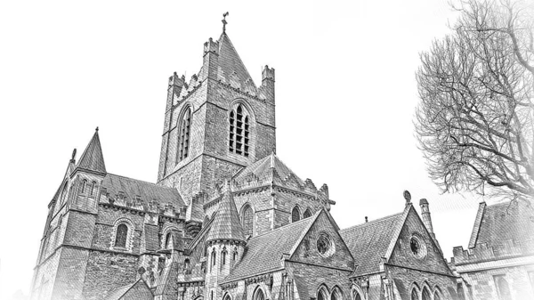 Cathédrale Christchurch Dublin Église Célèbre Ville — Photo