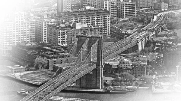Letecký Výhled Brooklynský Most New York — Stock fotografie