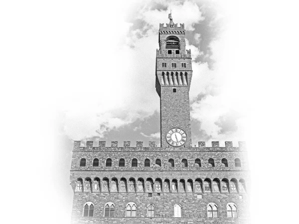 Berømte Palazzo Vecchio Firenze Vecchio Palasset Det Historiske Sentrum Toscana – stockfoto