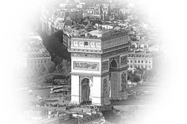 Famoso Arco Dei Trionfi Chiamato Arco Trionfo Parigi Veduta Aerea — Foto Stock