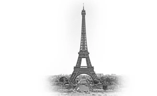 Berühmter Eiffelturm Paris Berühmtestes Wahrzeichen Der Stadt — Stockfoto