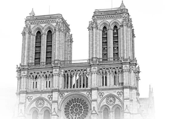 Cattedrale Parigi Notre Dame Attrazione Turistica — Foto Stock