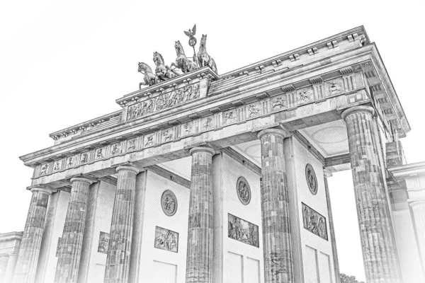 Знаменитые Бранденбургские Ворота Берлине Названием Бранденбургер Тор — стоковое фото