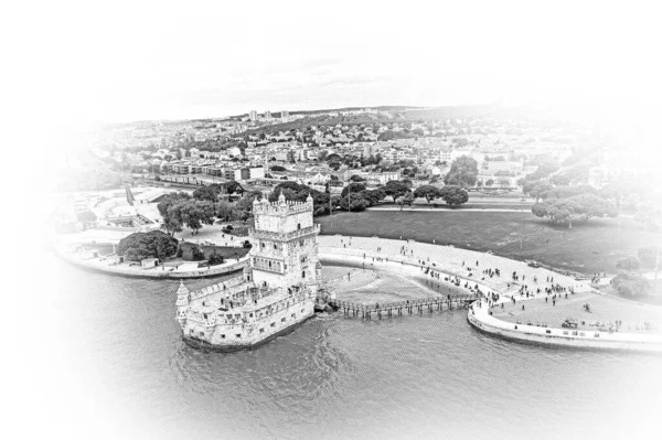 Monumentos Famosos Portugal Torre Belém Ilustração — Fotografia de Stock