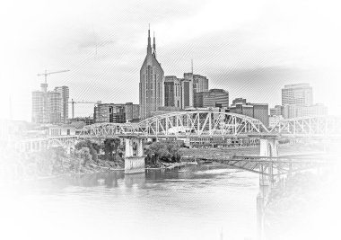 Akşamları Nashville Skyline - NASHVILLE, TENNESSEE