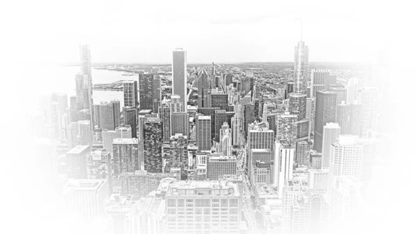 Чикаго Зверху Дивовижний Вигляд Висоти Повітря Хікаго — стокове фото