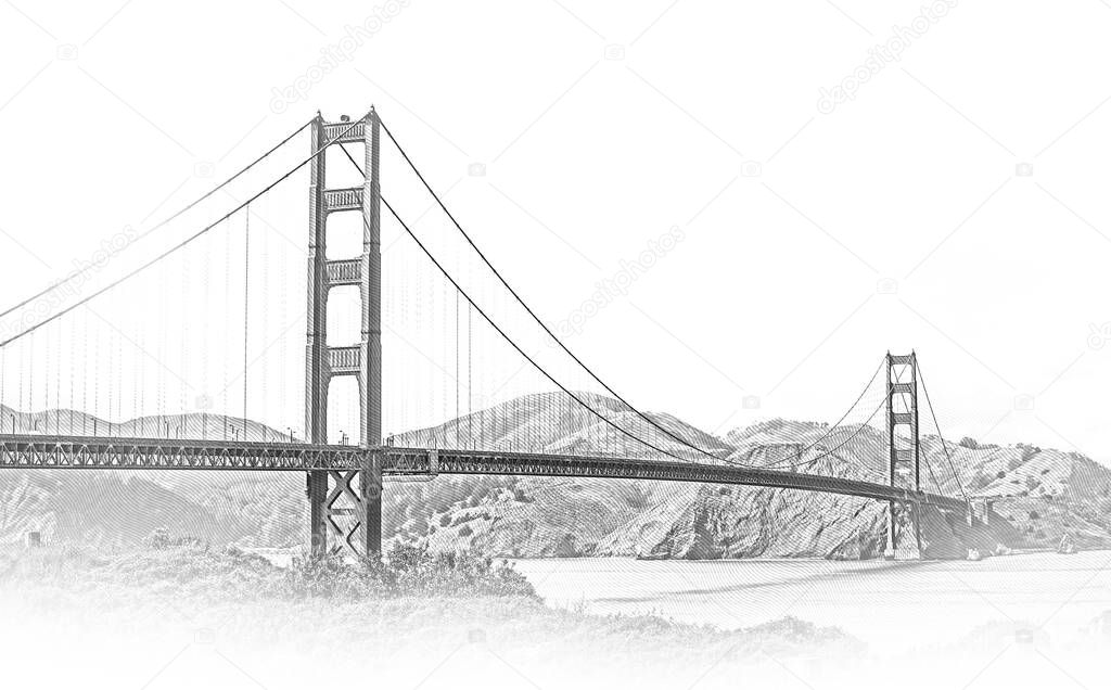 Golden Gate Bridge San Francisco - view from Battery East Park