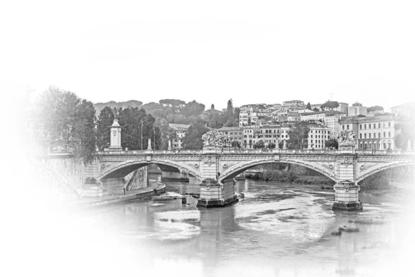 Antike Brücken Über Den Tiber Rom — Stockfoto