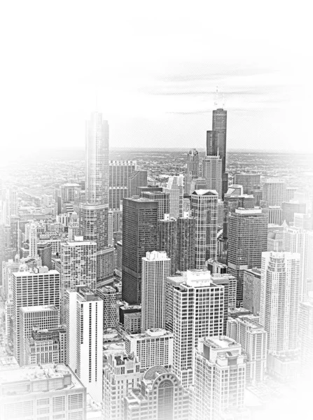 从头顶俯瞰芝加哥 令人惊叹的空中景观 芝加哥 — 图库照片